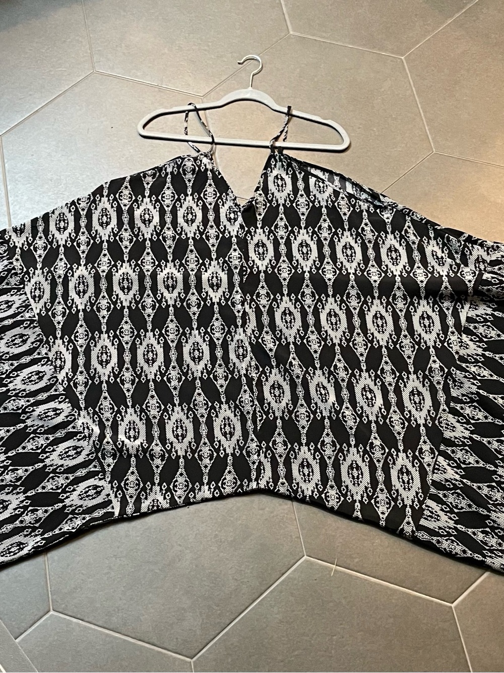 Eva Franco Tribal Print Romper Jumpsuit Black and White 10